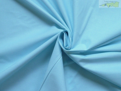 modrá bavlněná látka s puntíky šíře 300cm