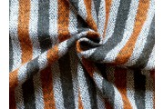 Kabátovky - kabátovka buklé 1027 šedo oranžové pruhy