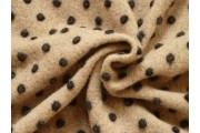 Kabátovky - kabátovka vařená vlna béžová černé puntíky
