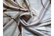 Hedvábí - krémová hedvábná šatovka 2035  hnědý vzor