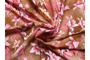 Šatovky - hnědá viskózová šatovka 2019 s květy