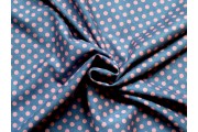 Kostýmovky - elastický semiš 2431 tmavě modrý s puntíky