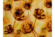 šafránové bavlněné hedvábí 2130 s květy