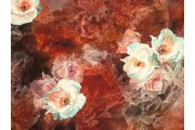 terakotová hedvábná šatovka 2133 s květy