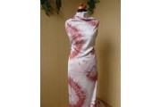 Hedvábí - hedvábná šatovka 2476 růžový batikovaný vzor