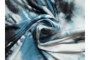 Hedvábí - hedvábí 2476 modro černý batikovaný vzor