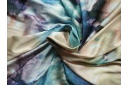 Hedvábí - hedvábí 2476 vícebarevný batikovaný vzor
