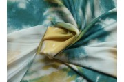 Hedvábí - hedvábí 2476 zeleno žlutý batikovaný vzor