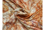 Hedvábí - hedvábí 2480 oranžový mramorovaný vzor