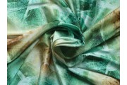Hedvábí - hedvábná šatovka 2481 zelený vzor