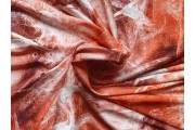 Hedvábí - hedvábná šatovka 2481 červený vzor