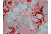 růžová hedvábná šatovka 2536 s květy