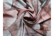 Hedvábí - růžová hedvábná šatovka 2475 mramorový vzor
