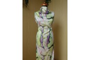 Hedvábí - hedvábná šatovka 2475 zeleno fialový mramor