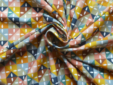 bavlněný úplet punto barevné kostky