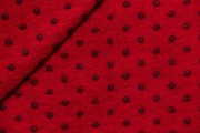 kabátovka vařená vlna červená vínové puntíky