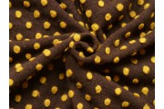 Kabátovky - kabátovka vařená vlna tmavě hnědá žluté puntíky