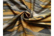 Kostýmovky - hnědý elastický semiš 2750 žluté pruhy