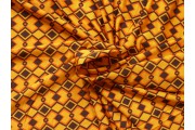 Úplety - oranžový viskózový úplet 2847 geometrický vzor