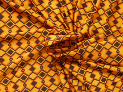 oranžový viskózový úplet 2847 geometrický vzor