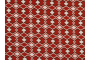 červený viskózový úplet 2847 geometrický vzor