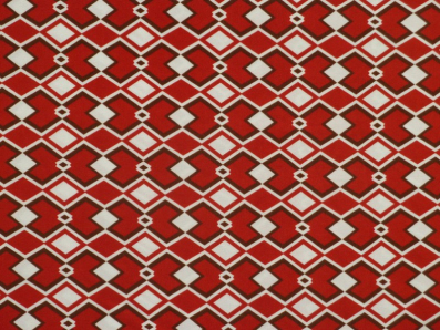 červený viskózový úplet 2847 geometrický vzor