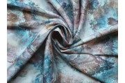 Hedvábí - hedvábná šatovka 2758 tyrkysový abstraktní vzor