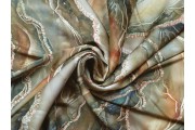 Hedvábí - hedvábná šatovka 2758 béžový mramorový vzor