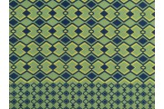 zelený viskózový úplet 2854 geometrický vzor s bordurou