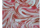 hedvábná šatovka 2738 červený abstraktní vzor