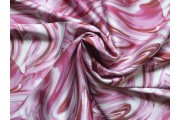 Hedvábí - hedvábná šatovka 2738 růžový abstraktní vzor