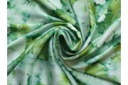 Hedvábí - hedvábná šatovka 2741 zelené květy