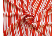 Úplety - polyesterový úplet 2500 červeno bílé proužky