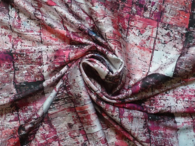 červené hedvábí 2879 kostkovaný vzor