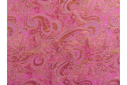 Brokáty - brokát 4004 růžový zlatá výšivka