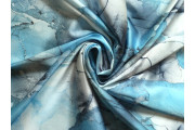 Hedvábí - hedvábí 2884 modrý rozpitý vzor