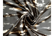 Hedvábí - černé hedvábí 3093 bronzový vzor