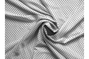 Hedvábí - bílé hedvábí 2527 černé puntíky