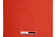 červené hedvábí 2527 černé puntíky