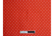červené hedvábí 2527 bílé puntíky