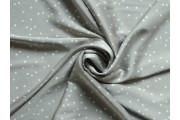 Hedvábí - stříbrné hedvábí 3100 bílé puntíky