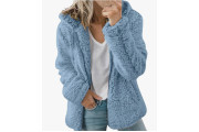 Fleece - fleece sherpa světle modrý