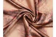 Hedvábí - bronzové hedvábí 3092 červený mramorovaný vzor