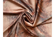 Hedvábí - bronzové hedvábí 3092 hnědý mramorovaný vzor