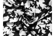 Hedvábí - černé hedvábí 3101 bílý vzor