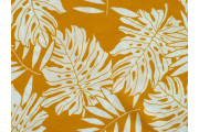 žloutkově žlutá viskóza 3145 vzor palmové listy