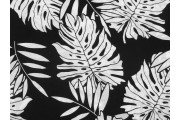 černá viskóza 3145 vzor palmové listy