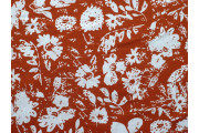 terakotová viskózová šatovka 3141 se vzorem květů