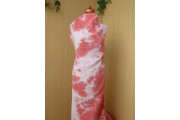 Bavlněné látky - růžový mušelín 4000 batikovaný vzor