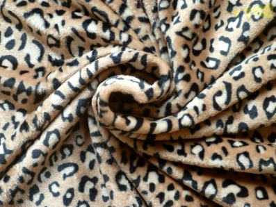 flanel fleece vzor leopard